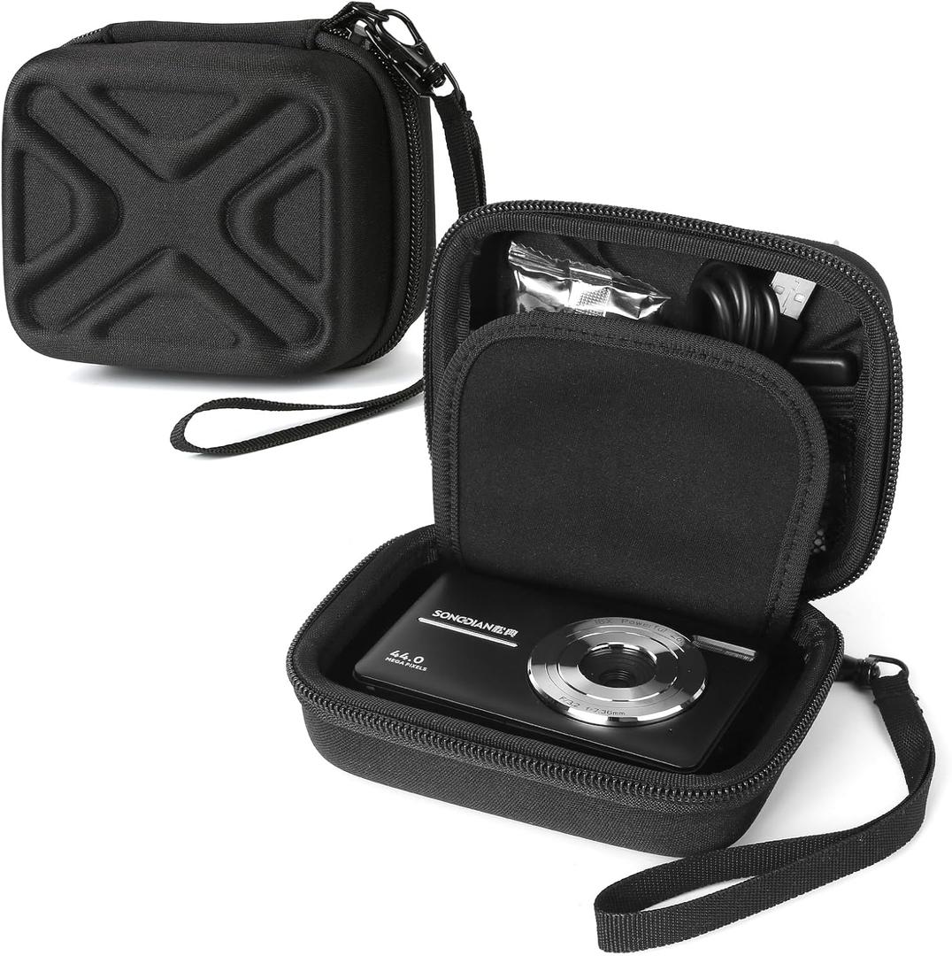 Digital Camera Case for AbergBest 21 Mega Pixels 2.7" LCD Rechargeable HD/Kodak Pixpro/Canon PowerShot ELPH 180/190/Sony DSCW800/DSCW830 Cameras, Travel Carrying Protective Case for Camera- Black