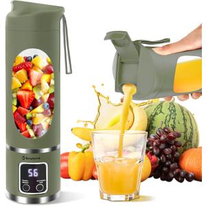 EASYSPEED Portable Blender Electric USB-C, 500ML Personal Juicer for Shakes and Smoothies, 12 Blades, 1500mAh Rechargeable, BPA Free, 18oz Small Blender with Leakproof Lid & Sip Spout, Mixing, Compact