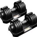 52LBS Single Adjustable Dumbbells Set Premium Rubber Coated Dumbbell Set with Secure Locking Mechanism for Safe & Customizable Strength Training