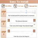 4 Pack White Spring Tension Curtain Rods 18-36 Inch Adjustable Expandable Spring Loaded Curtain Rods No Drilling Suitable for Small Short Tension Rods 23-34 Inch Doors, Windows, Closet