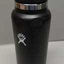 Hydro Flask Water Bottle - Insulated Stainless Steel - Wide Straw Lid, Non Spill, Leakproof in 40 Oz Black