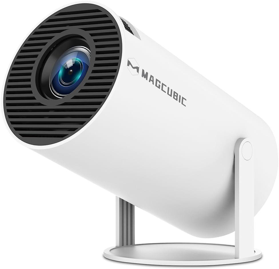 HY300PRO Mini Projector with WiFi and Bluetooth, 4K Support Smart Portable Projector Auto Keystone , Air Mouse Remote, Voice Control, 180 Degree Rotation, Home Video Proyector Android 11