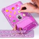 INFILAND Case for iPad 9th/8th/7th Generation 2021/2020/2019 10.2 inch Glitter Clear, Shockproof Protective Cute iPad 7/8/9 Gen Cover with Stand, Pencil Holder for Kids, Girls, Women (Purple)