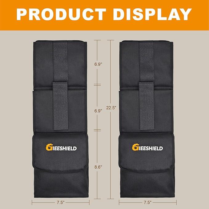 Truck Gun RackSet of 2, Seat Back Gun Rack with Adjustable Straps, 600D Oxford Cloth, Universal Rifle Holder, PVC Coated, Secure Storage Pockets for Hunting Gear, Easy to Install Vehicle Gun Rack (Black_1)