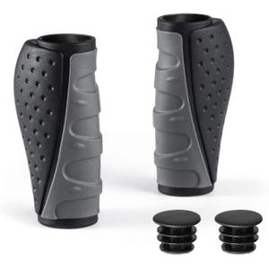 PRUNUS No-Slip Soft Rubber Bike Handlebar Grips Universal for Bicyble, MTB, BMX Mountain Bike, E-Bike, Scooter, Beach Cruiser, City Commuter Bikes, Universal Size Bike Grips for Adult, Bike Grips (90MM+90MM)