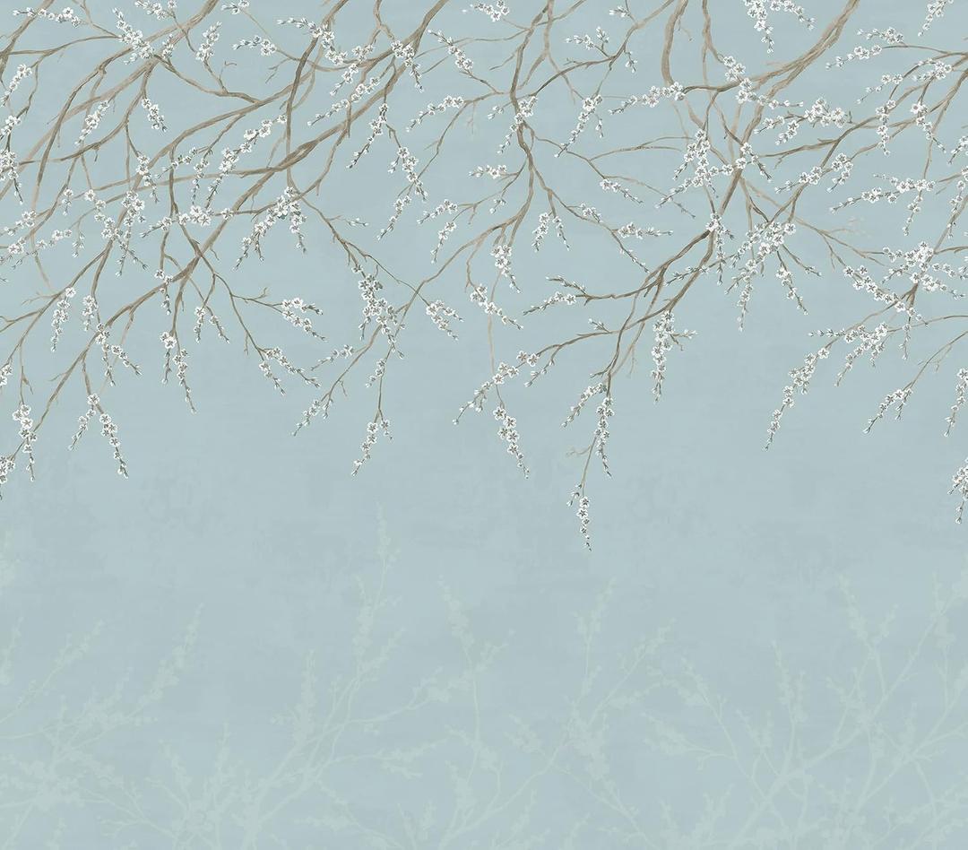 WallPops Scott Living Hanami Blue Self Adhesive Mural, SLM6464