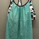 SHESHOW Cowgirl Style Tankini Swimsuits for Women Scoop Neck Ruched Blouson and Bottom 2 Piece Bathing Suits XL (Blue)