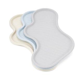 Li&Zhao Plastic Serving Trays - 3 PCS Restaurant Lunch Tray Large Plastic Cafeteria Trays for Serving Food for Party, Picnic, Holidays(3 Colors)
