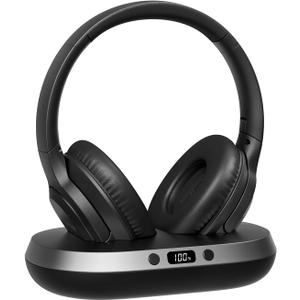 vinamass Wireless Headphones for TV,2.4GHz TV Headphones Wireless for Seniors with Transmitter Charging Base, Support Optical,AUX,RCA and USB, High Volume No Audio Delay, Plug and Play, 65hr Playtime