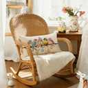 2 x RABUSOFA Easter Pillow Covers 12x20 inch Easter Decorations for Home Pink Birds Colorful Eggs Lumbar Throw Pillows for Bedroom Sofa Holiday Festivals Decor