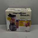 Hamilton Beach Wave Action Blender for Smoothies, Stainless Steel Ice Sabre Blades, 40oz Glass Jar, 20oz Blend-In Portable Travel Jar, 800 Watts, Quiet Design, Gray (58181)