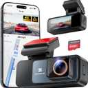 TECXLERON Dash Cam, 4K Full HD Dash Camera for Cars, Built-in GPS and Wi-Fi, 64GB SD Card Included, 160° Wide Angle Lens, Night Vision, G-Sensor, Loop Recording, 24H Parking Monitor