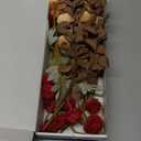 RyddeligHome Fall Flowers, Burnt Orange Faux Kiku Flowers Artificial 10 Stems + Eucalyptus, Fake Red Orange Mums Floral Centerpiece, Terracotta Mini Balls Faux Stems for Vase, Decoracin de Otoo