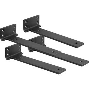 Floating Shelf Brackets 6 inch 4 Pack L Brackets for Shelves Black Metal Heavy Duty Shelf Bracket for DIY Decorative with Mounting Hardware