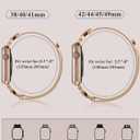 Stainless Steel Magnetic Loop Compatible with Apple Watch Band 38mm 40mm 41mm 42mm Women Metal Mesh D-shaped Clasp Strap for iWatch SE Series 10/9/8/7/6/5/4/3/2/1/Ultra(1/2) Rose Gold