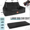 HEGGCOOE Large Dog Car Seat Under 100 lbs, Washable Dog Car Bed for 2 Medium Dogs, Detachable Pet Booster Seat with Storage Pocket and Seat Belt for Back Seat Dog Travel Bed