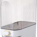 Sooyee Clear Rice Dispenser, Large Cereal Dispenser with Lid Time Scale, Measuring Cylinder Moisture Proof Airtight Food Dispenser Bucket for Rice, Corn,Coffee Bean,Grain,Soybean & Oatmeal (22 Lbs)