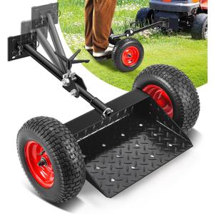 GADFISH 13" Large Walk Behind Mower-SulkyEasy Forward & Reverse Lawn Mower Trailer, Black & Red Wheel For Mower (Walk Behind Mower-Sulky)