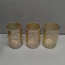 Teenyyou 3 Pcs Amber Hammered Glass Shade Replacements for Pendant Light Fixtures Glass Lamp Shade Cover, 1-5/8 Inch Fitter E26 Base, 4"w x 6"h, Replacement Lamp Globe for Chandelier Wall Sconce