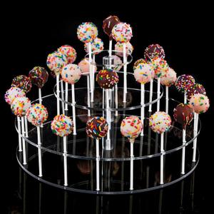 YestBuy Cake Pop Display Stand, 30 Hole Cake Pop Holder , 3 Tiered Lollipop Holder for Weddings, Birthday Parties, Anniversaries Gift, Halloween, Christmas Candy Decorative (Clear)