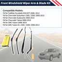1 Pair Front Windshield Wiper Arm & 22" Blade Kit 22917501 22917502 20788071 Compatible with Cadillac Escalade GMC Yukon, Compatible with Chevrolet Suburban/Avalanche/Tahoe 2008-2013