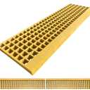 2 Pcs 39.2x10.7x1.5 Fiberglass Stair Tread Drain Grating Grit Top