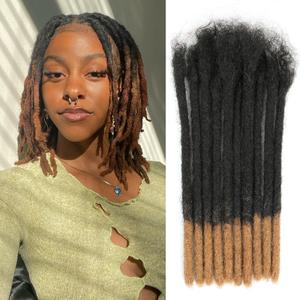 Loc Extensions Human Hair Dreadlock Extensions Human Hair Locs Extensions Bundles for Women Men Kids Full Handmade Permanent Locs Can Be Dyed and Bleached 10Strands(T1B/30#,6 Inch)