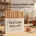 Hokkieam Clay Texture Rollers | 10-Pack Polymer Clay Texture Roller Set for Pottery & Crafting