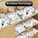Drawer and Shelf Liner for Kitchen Cabinet: 23.6 in X 30 Ft Non Slip Waterproof Shelf Paper Non Adhesive Refrigerator Liners Grey and White Marble Easy Liners for Bathroom with Knife Tape Measure