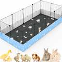 Guinea Pig Cages with Tarp and Reusable Bedding Pee Pad Liner, 24" x 48" Large Guinea Pig Playpen C&C Rabbit Bunny Cage Indoor for 2 Small Animal