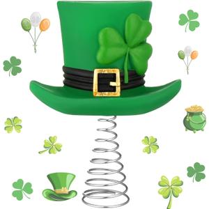 St Patrick's Day Hat Miniature Tree Topper Green Hat St Patrick's Day Ornaments Hat Tree Topper 4 Inches Mini St Patrick's Day Tree Ornaments for St Patrick's Day Party