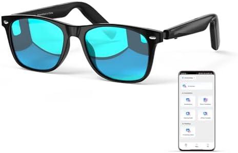AI Glasses for Men & Women, Smart Glasses Powered by ChatGPT, AI Real-time Translation with 145 languages, 11H Music Play, Bluetooth Sunglasses with Polarized Lens, UV Protection for Daily Use, Travel