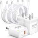 Pixel 10 9 8 7 6 Pro Charger Fast Charging, 3-Pack 45W Dual Port USB C Fast Wall Charger Block Cube with 6FT USB C Cable Cord for Google Pixel 10/10 Pro/10 Pro XL/Fold/9/9a/9 Pro XL/8/8 Pro/7/6/5/4 XL