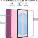 3 x ONOLA Compatible with Samsung Galaxy S25 Edge Case with HD Screen Protector, Heavy Duty Shockproof & Dropproof 3-Layer Cover Phone Case for Galaxy S25 Edge (WineRedPink)