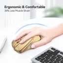 TECKNET Wireless Mouse, 2.4G Ergonomic Optical Mouse, Computer Mouse for Laptop, PC, Computer, Chromebook, Notebook, 6 Buttons, 24 Months Battery Life, 2600 DPI, 5 Adjustment Levels - Gold
