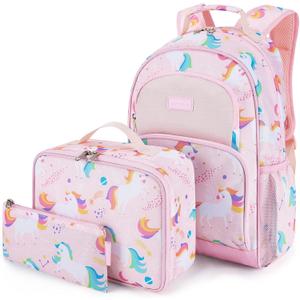 mommore Kids Backpack for Boys Girls Preschool Kindergarten Backpacks Lightweight Elementary School Bookbag with Lunch Box (Unicorn) (Backpack Only)