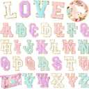 Chenille Letters Patches Self-Adhesive for Clothing: NICEVINYL 52pcs Classic-Color Preppy Varsity Self Adhesive Initial Letters Patches Stickers for Trucker Hats,Makeup Bags,Backpacks