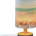 Bolaz Small Table Lamp for Bedroom Seashells on Tropical Beach Table Lamp Nightstand Lamp for Livingroom Office Reading Working Table Desk