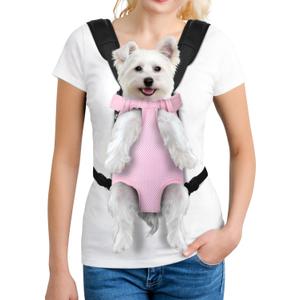 YUDODO Pet Dog Carrier Backpack Adjustable Dog Front Carrier, Legs Out Easy-Fit Dog Travel Backpack Carrier for Hiking Camping for Small Medium Dogs Cats and Rabbits (Large, Pink)