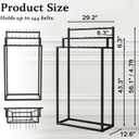 Retail Belt Display Stand,Floor Mounted Belt Hanger, Metal Men Belt Organizer, Commercial Tie Scarf Display Stand for Clothing Retail and Home (Black)