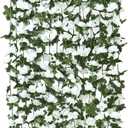 KHOYIME 9 Pack 72 FT Artificial Flower Garland, Fake White Roses Vines Silk Flowers Faux Plastic Outdoor Hanging Floral Ivy Garland Decoration for Wedding Arch Bedroom Home Wall Backdrop Room Decor