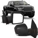 Right Passenger side Mirror with Power Glass,Heated, Puddle Lights,Clearnce Lamp，Blind Spot Detection and Manual Folding Fits 2015-2020 Ford F150 Replace FL3Z17682FA （11 Pins)