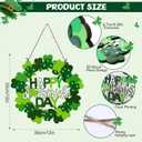 2 x Wooden St. Patrick's Day Decoration Shamrock Door Wreath for Front Door Sign Wall Signs Clover Spring Decoration, Irish Sign Welcome Hanging for Home Decor Party Outdoor Indoor Supply (Green)