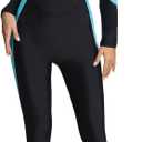 Halcurt Women's Full Body Rash Guard One Piece Front Zip Swimsuit Long Sleeve UPF 50 Bathing Suit (Blue/ Black)
