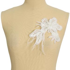 3D Beaded Flower Applique with Feather Sequin Patches Sew on for Women Hat Decoration Wedding Dresses DIY Decorative Clothes (Small-White) 3D Beaded Flower Applique with Feather Sequin Patches Sew on for Women Hat Decoration Wedding Dresses DIY Decorative Clothes (Small-White)