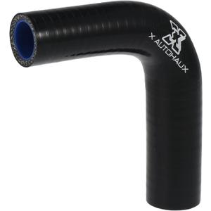 X AUTOHAUX 100mm Length 19-22mm 0.75"-0.87" Inner Diameter 90 Degree Reducer Elbow Silicone Hose Coupler Intercooler Tube for Car Intercooler Intake Piping Black