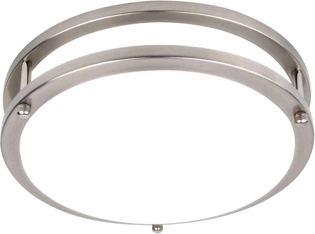 Hlite 13inch LED Flush Mount Ceiling Light, 36W 3600LM Ultra Bright, 5000K Daylight White Ceiling Light Fixture for Bedroom Kitchen Bathroom Hallway, Nickel