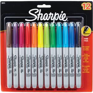 Sharpie 30075pp Fine Point Permanent Markers Assorted Colors 12 Count