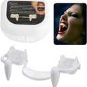Vampire Teeth, Retractable Vampire Fangs Reusable Realistic Vampire Teeth, Vampire Cosplay Fake Teeth Braces Halloween Party Dress Up Horror Props