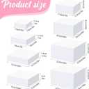 Geelin 8 Pack Acrylic Buffet Risers - 3 to 10 Inch Decorative Cube Boxes, Display Stands with Hollow Bottoms for Food Jewelry Table Display Supplies(White,Flat)